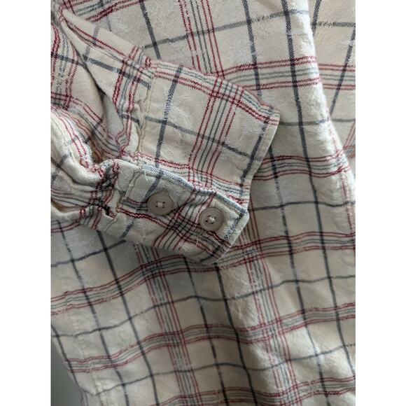 Womens Medium Plaid Flannel Woolrich Button-Up Long Sleeve Snowflake Shirt Top - Picture 9 of 13